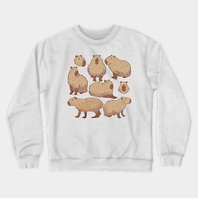 Cute capybara illustration Crewneck Sweatshirt by Yarafantasyart